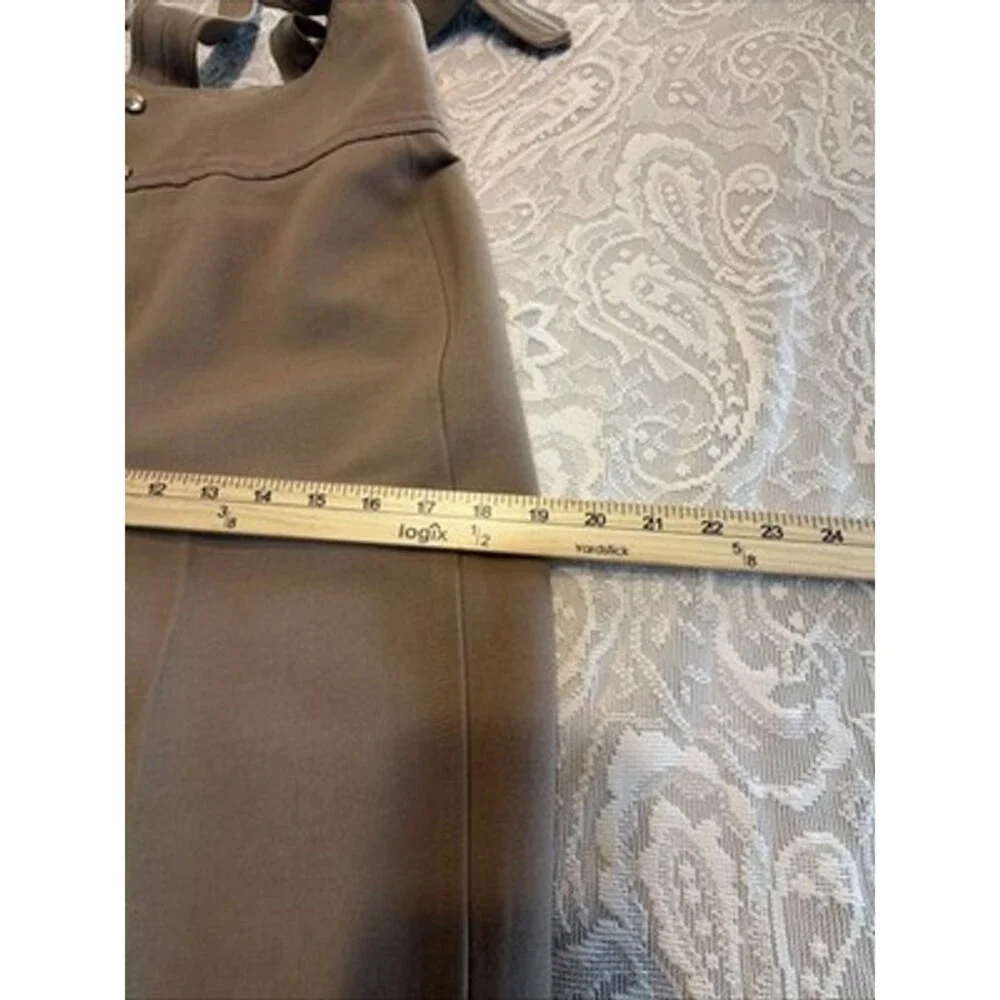 VNTG Roffe USA Womens Ski Bib Pants Wool Nylon Spandex Beige 1980s 12 W28” L30